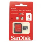 Cartão de menmoria Sandisk 4GB com adaptador
